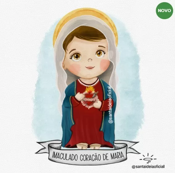 Aquarela Digital – Imaculado Coração De Maria – Santa Ideia