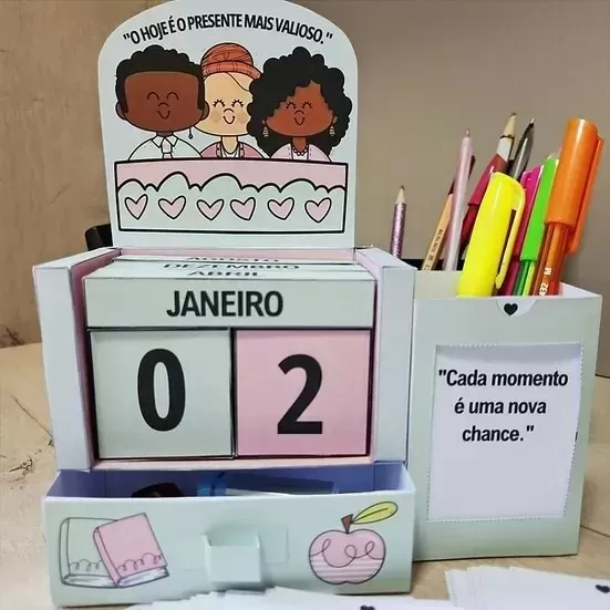 Arquivo De Corte - Calendário Permanente Motivacional - Coração De Educador