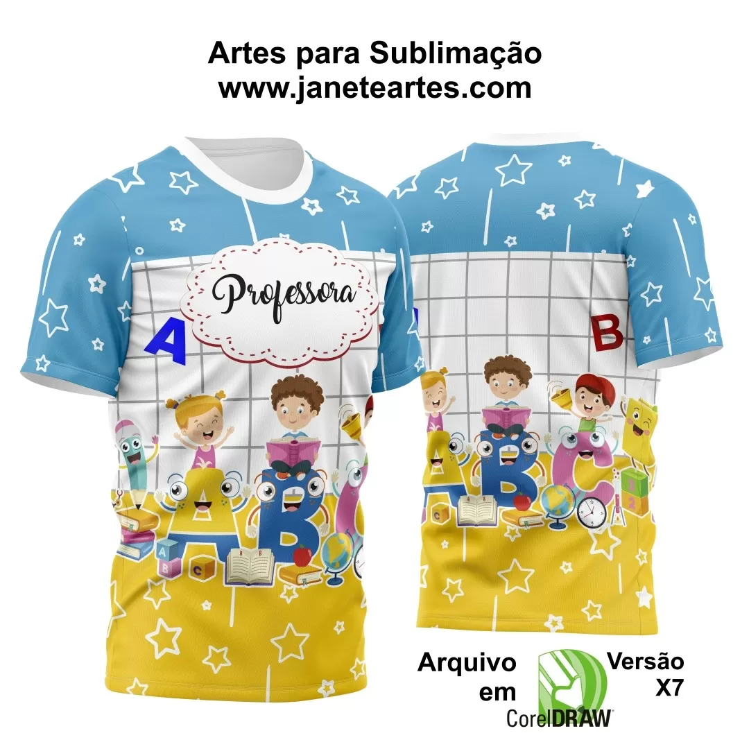 Arte Camisa Professora - Professor - Vetor Digital Corel