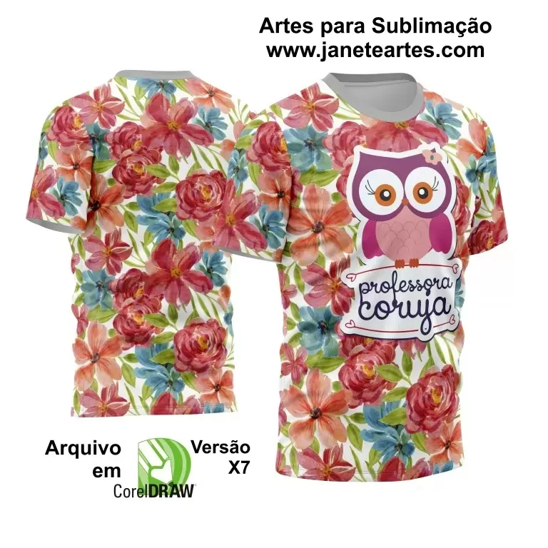 Arte Estampa Moderna para Camisas de Professoras - Coleção 2024 - Modelo 10