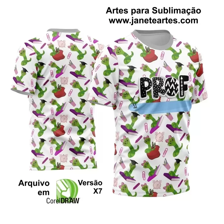 Arte Estampa Moderna para Camisas de Professoras - Coleção 2024 - Modelo 12