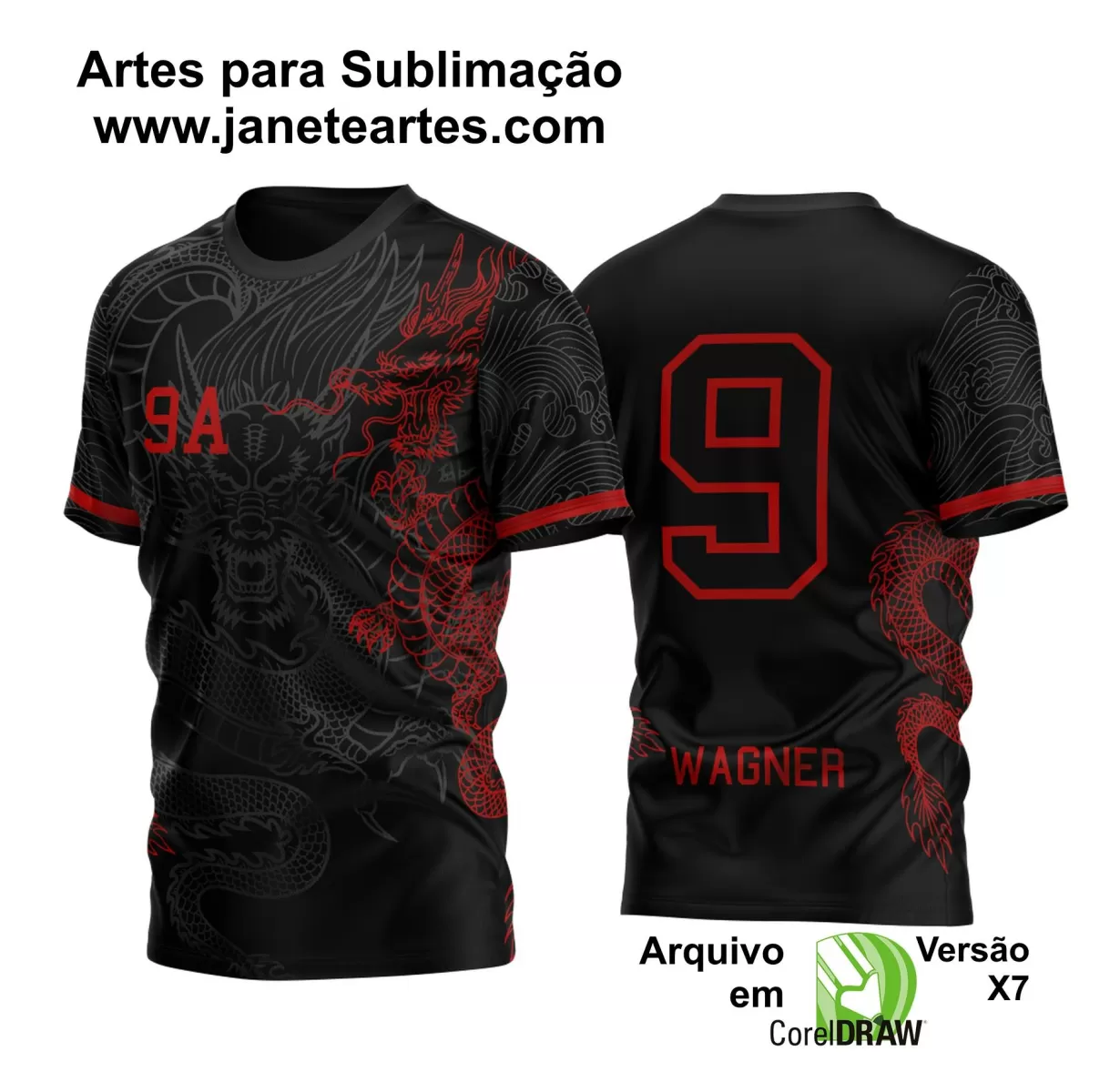 Arte Vetor Camisa Nono Ano Dragão Chinês Vermelho