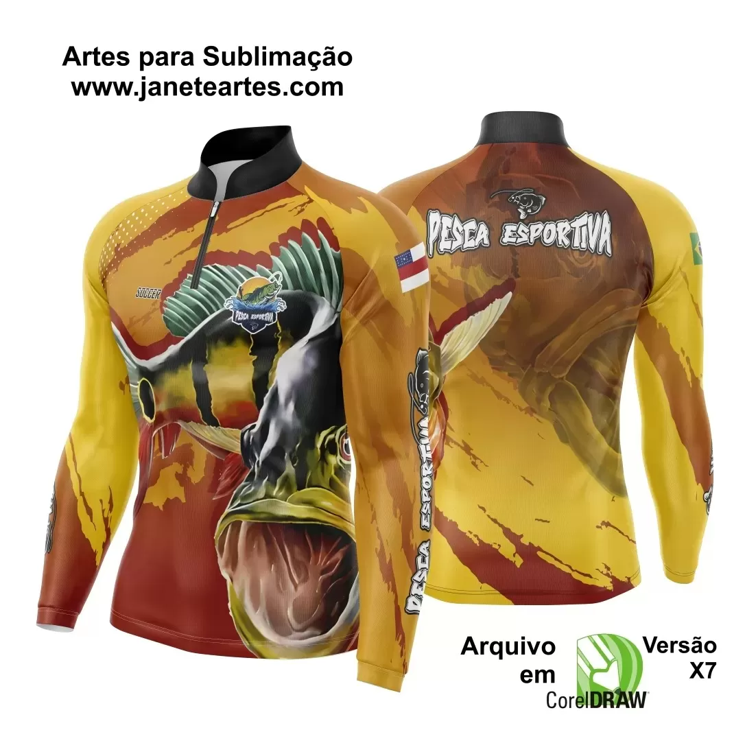 Arte Vetor Camisa Pesca Esportiva