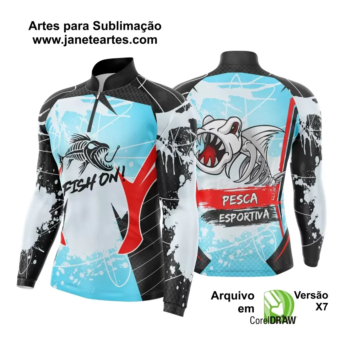 Arte Vetor Camisa Pesca Esportiva