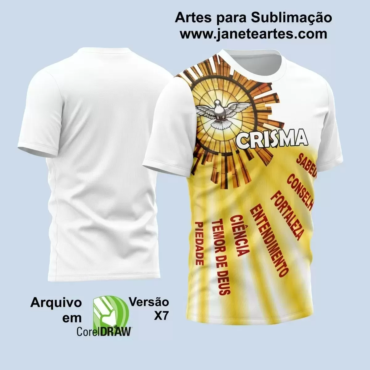 Arte Vetor Camisa Religião - Crisma | Modelo 04