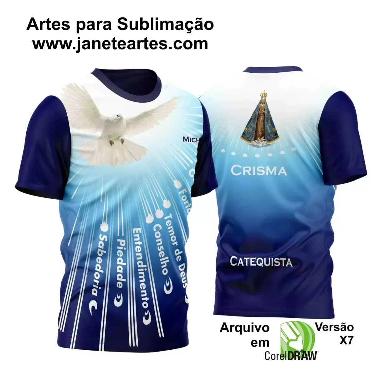 Arte Vetor Camisa Religião - Crisma | Modelo 08