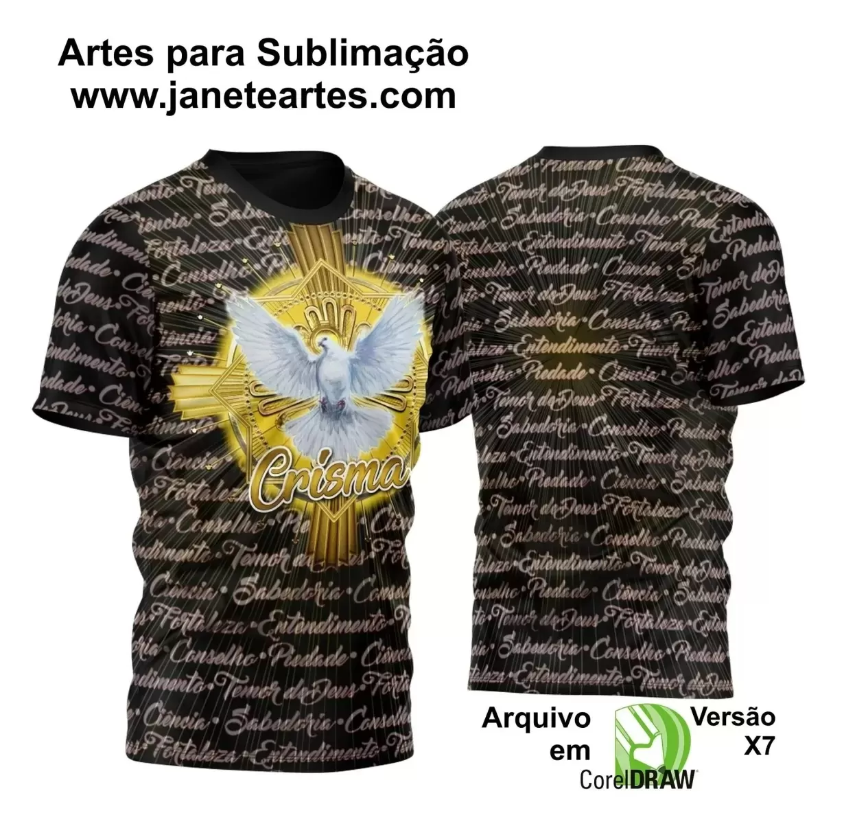 Arte Vetor Camisa Religião - Crisma 