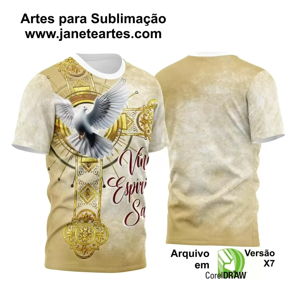 Arte Vetor Camisa Religião - Crisma | Modelo 17