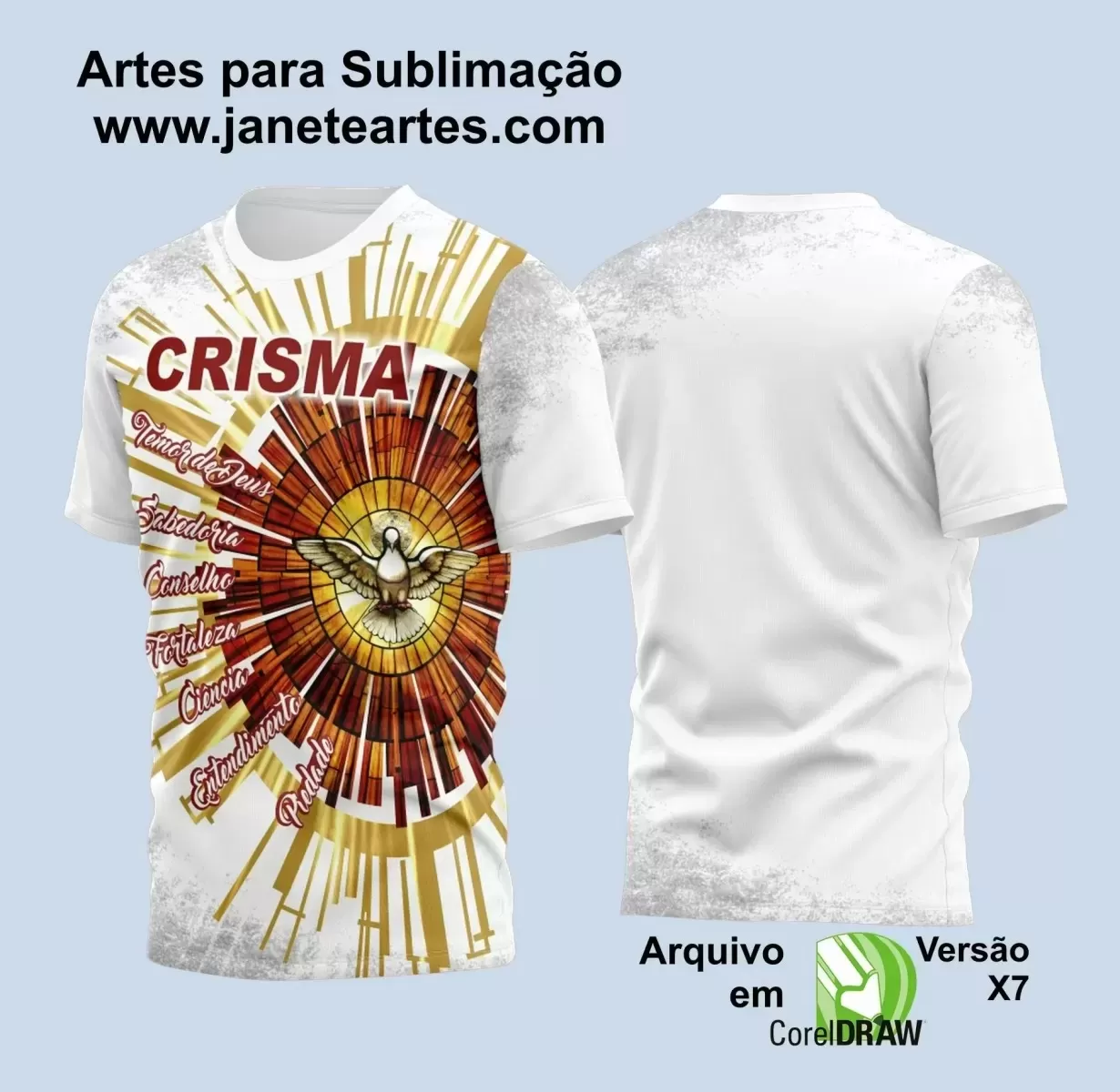 Arte Vetor Camisa Religião - Crisma | Modelo 18