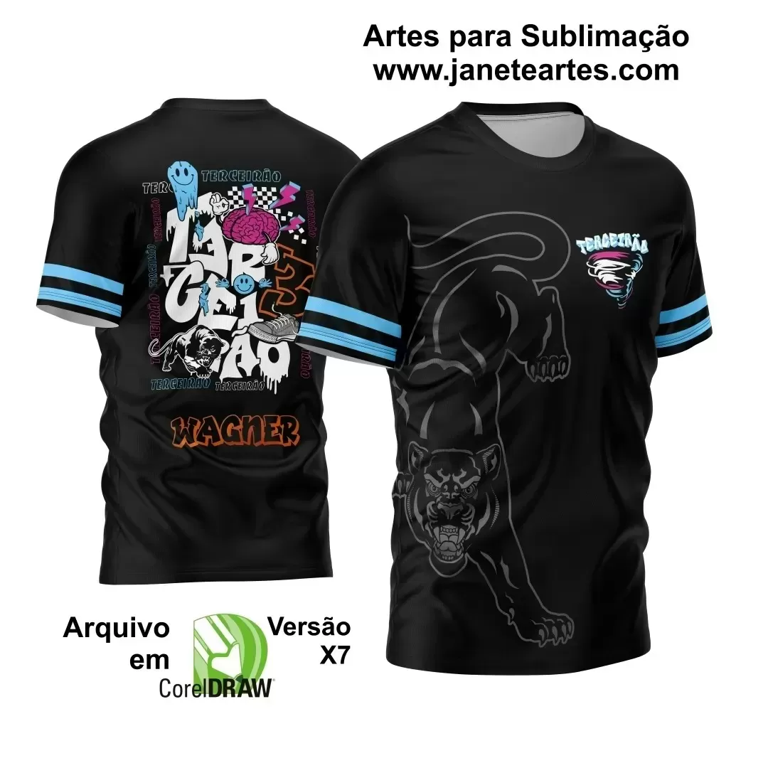 Arte Vetor Camisa Terceirão 2024 Furacão com Pantera Modelo 02