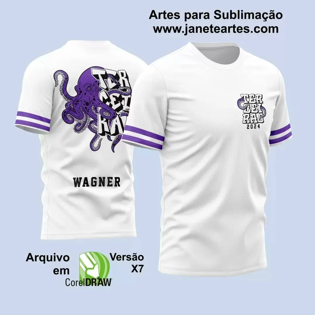 Arte Vetor Camisa Terceirão Polvo Roxo 2024