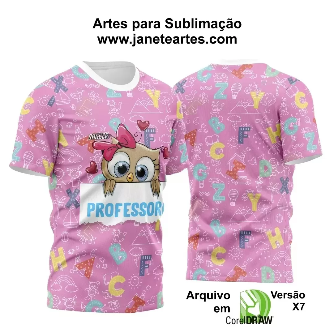 Arte Vetor Estampa Camisa Professor Educação 2024 Modelo 16