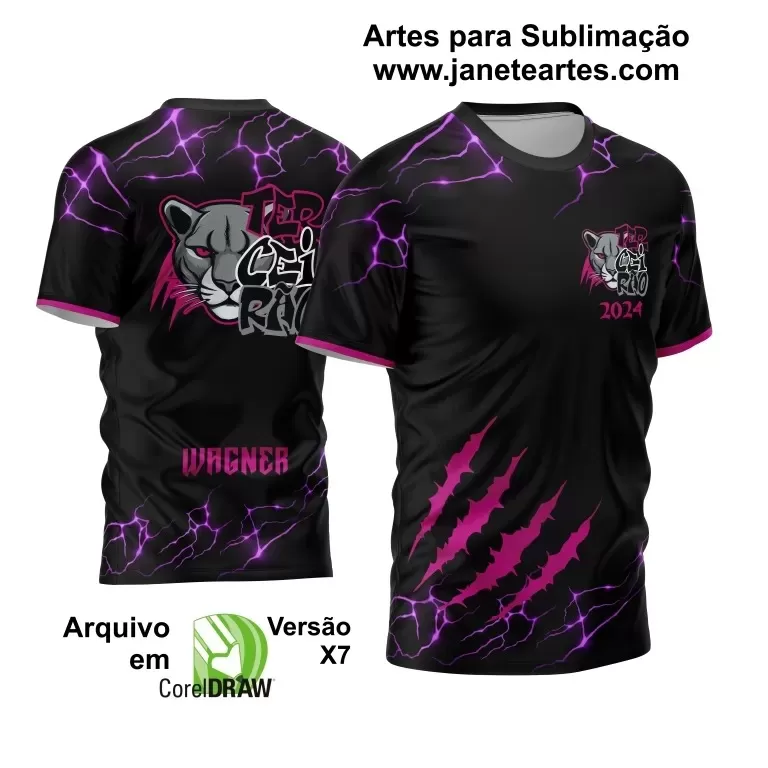 Arte Vetor Estampa Camisa Terceirão 2024  Pantera Garras Rosas