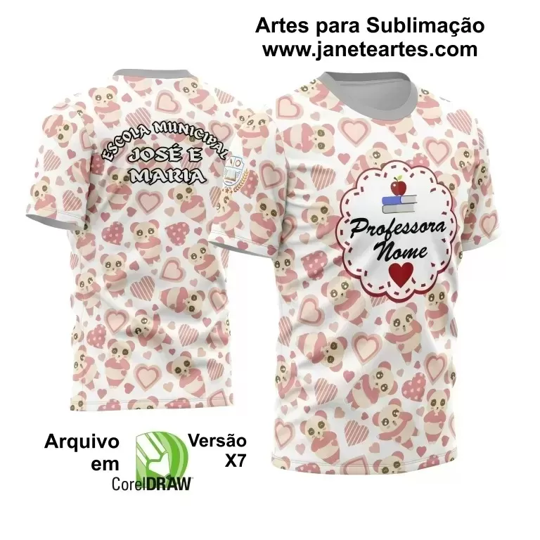 Arte Vetor Estampa Template Camisa Professora - Professor 2024 Modelo 22
