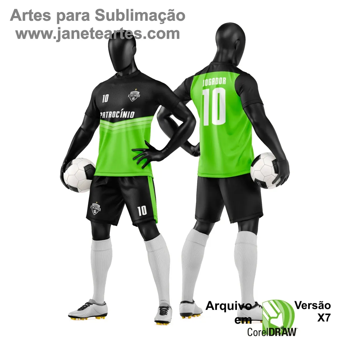 Arte Vetor para Camiseta e Short de Time Amador