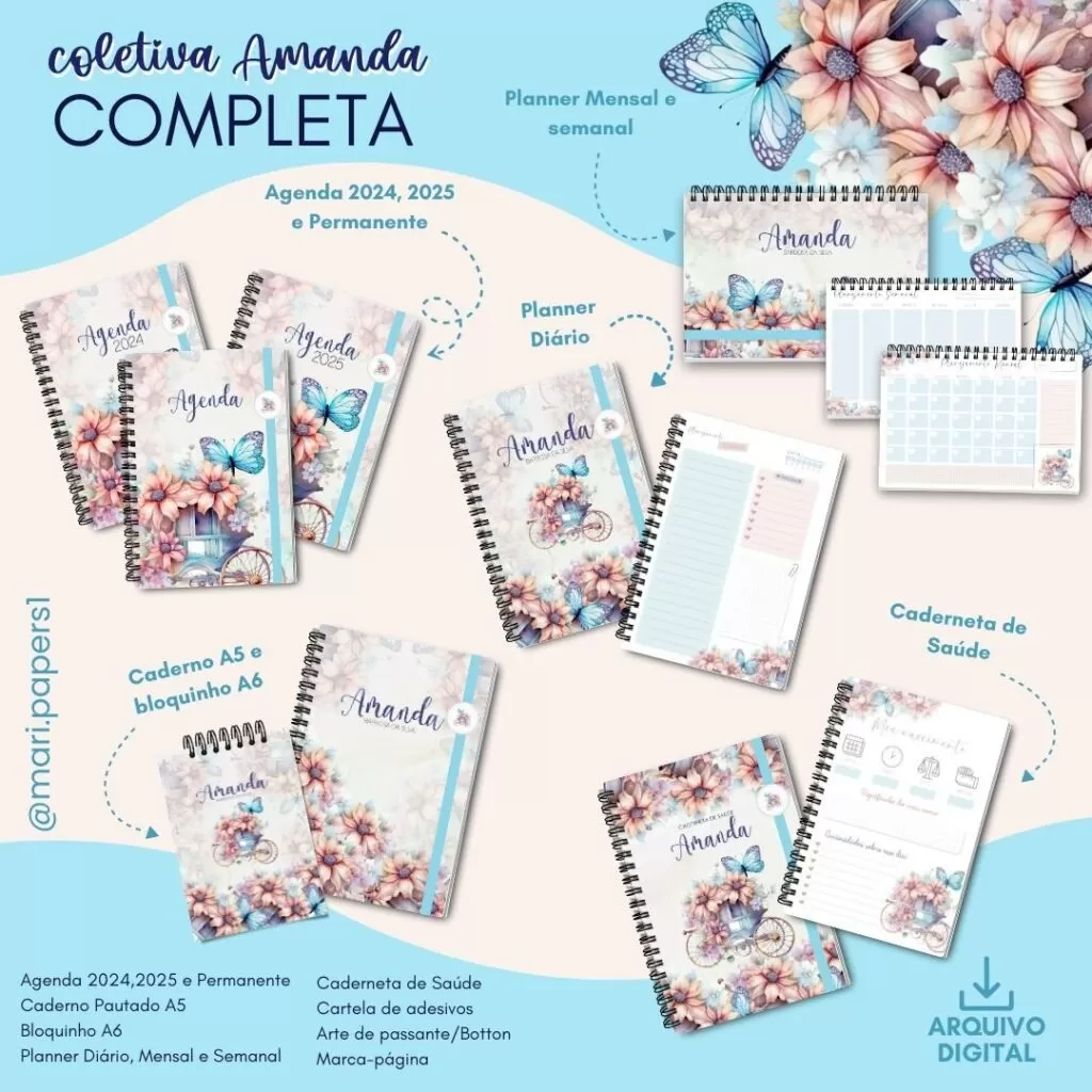 Coleção Amanda – Agendas | Planners | Cadernetas (Mari Papers)