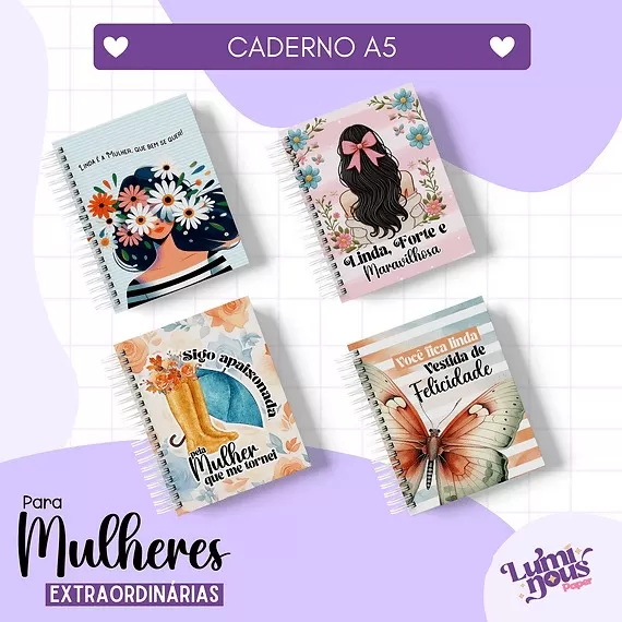 Coleção Mulheres Extraordinárias 4 modelos – Cadernos | Planners | Canecas | Blocos