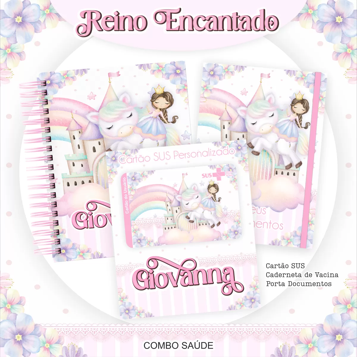 Kit Completo Reino Encantado – Escolar | Saúde – Encadernação 2024 – Pamella Vieira