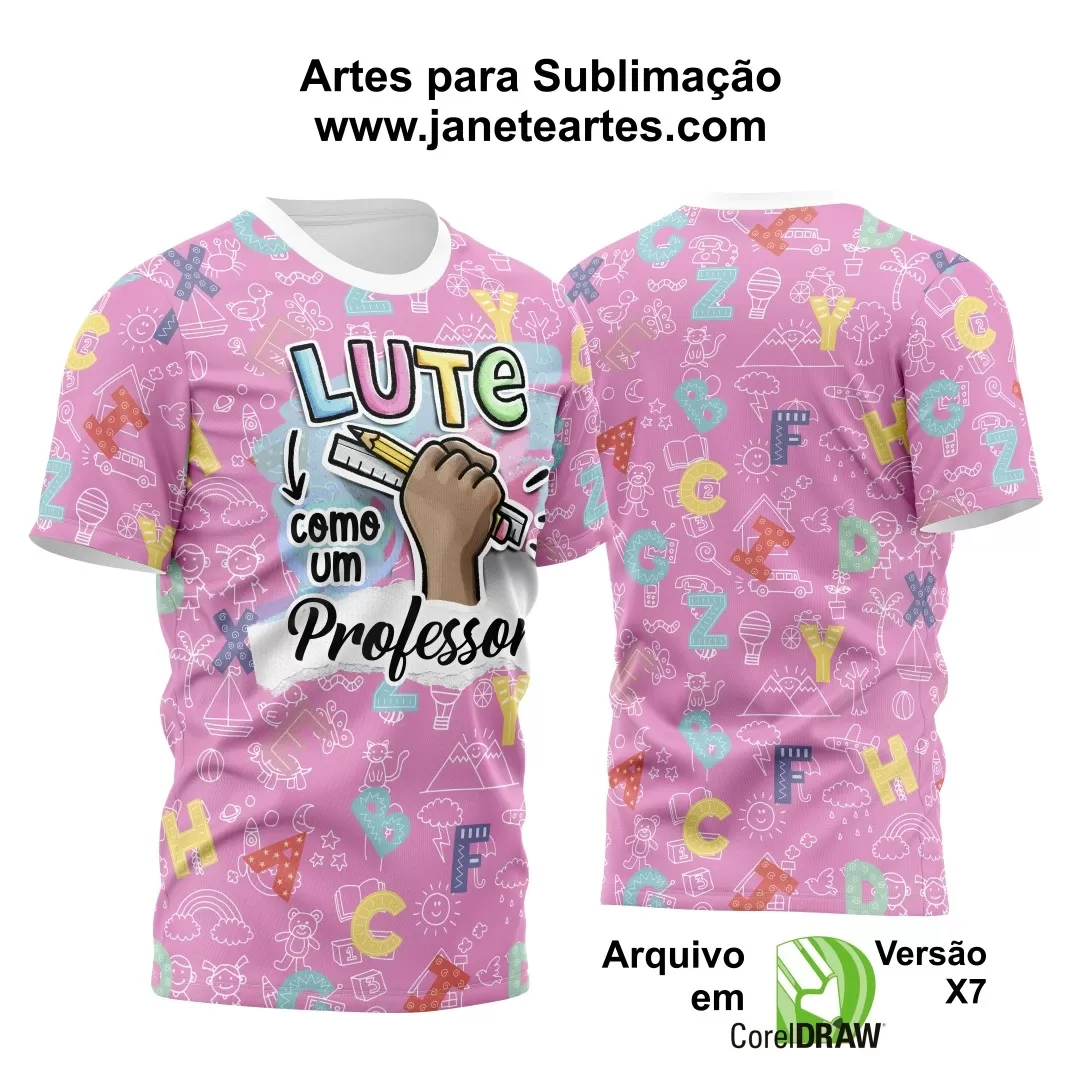 Vetor Template Corel Draw Camisa Lute Como Uma Professora