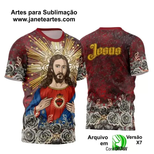 Arte Estampa Camisa Vinho 2024 - Sagrado Coração de Jesus 2024 - Religião Arte Estampa Camisa Vinho 2024 - Sagrado Coração de Jesus 2024 - Religião