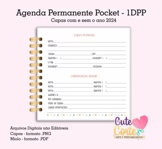 Agenda Pocket Escolar 1DPP/2024 + Permanente