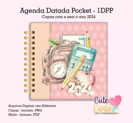 Agenda Pocket Escolar 1DPP/2024 + Permanente