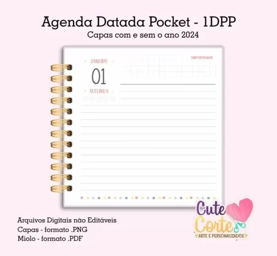 Agenda Pocket Escolar 1DPP/2024 + Permanente