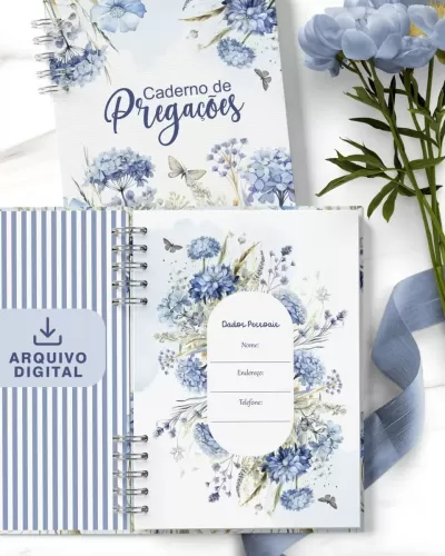 Arquivo Caderno de Pregações Azul – Bicho de Papel Arquivo Caderno de Pregações Azul – Bicho de Papel