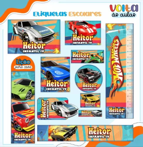 Arquivo Digital – Meninos | Hot Wheels – Volta às Aulas 2024 – Lina Criativa