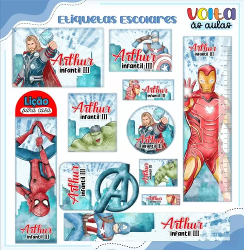 Arquivo Digital – Meninos | Vingadores – Volta Às Aulas 2024 – Lina Criativa