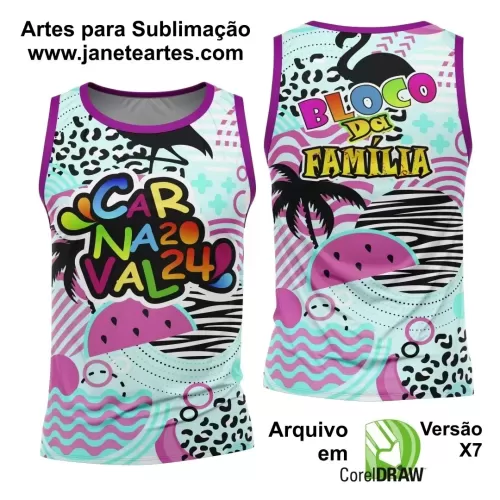 Arte Camisa Bloco Abadá Sublimação Carnaval 2024 - Modelo 52