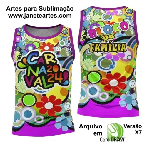 Arte Camisa Bloco Abadá Sublimação Carnaval 2024 - Modelo 75