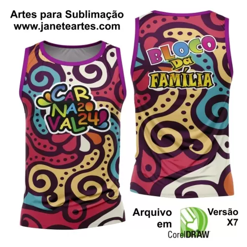 Arte Camisa Bloco Abadá Sublimação Carnaval 2024 - Modelo 77
