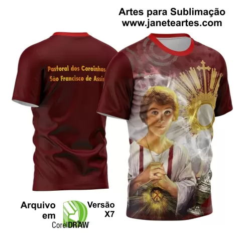 Arte Camisa São Tarcísio Coroinhas camiseta Sublimação Modelo 02