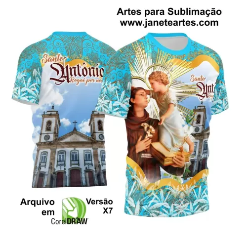 Arte Camisa Vetor Religião 2024 - Santo Antônio