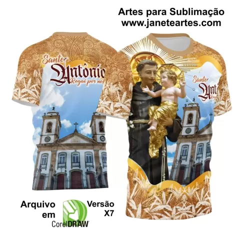 Arte Camisa Vetor Religião 2024 - Santo Antônio