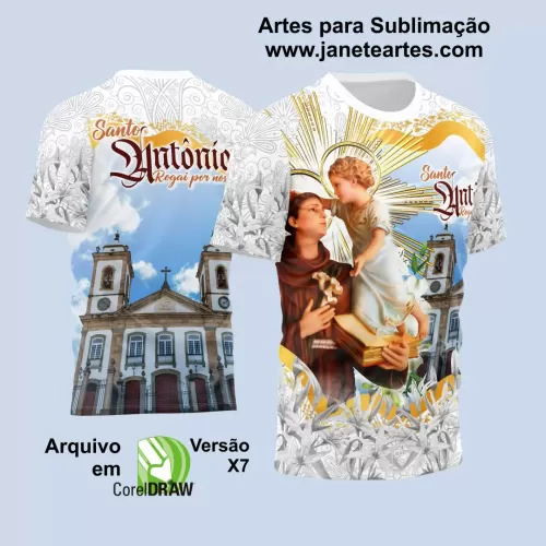 Arte Camisa Vetor Religião 2024 - Santo Antônio