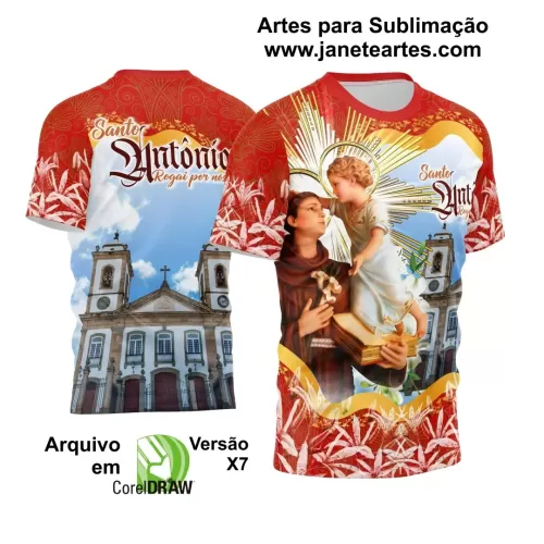 Arte Camisa Vetor Religião 2024 - Santo Antônio