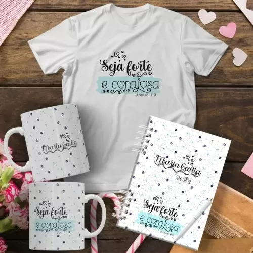 Arte Caneca | Agenda | Camiseta Versículos (Personalize Artes)