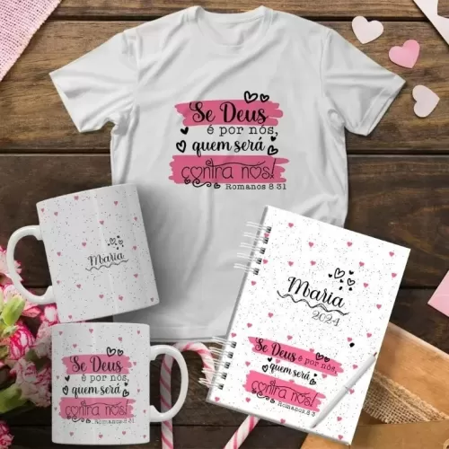 Arte Caneca | Agenda | Camiseta Versículos (Personalize Artes)