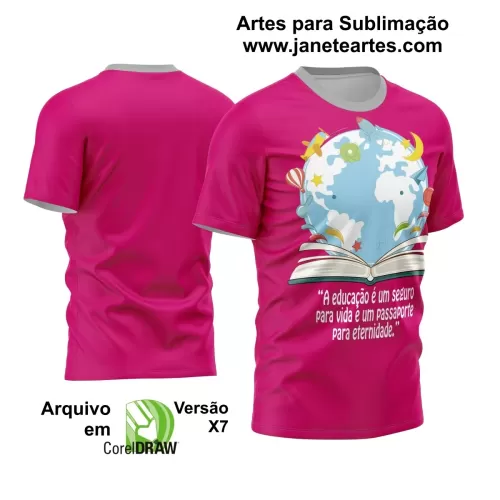 Arte Estampa Moderna para Camisas de Professoras - Coleção 2024 - Modelo 01