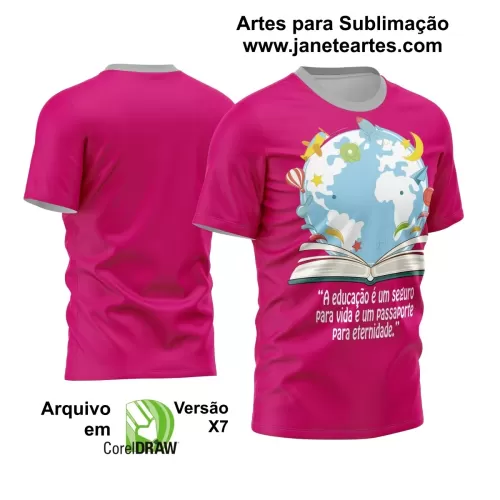 Arte Estampa Moderna para Camisas de Professoras - Coleção 2024 - Modelo 01 Arte Estampa Moderna para Camisas de Professoras - Coleção 2024 - Modelo 01