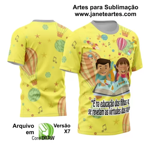 Arte Estampa Moderna para Camisas de Professoras - Coleção 2024 - Modelo 02