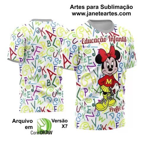 Arte Estampa Moderna para Camisas de Professoras - Coleção 2024 - Modelo 06