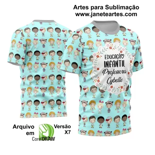 Arte Estampa Moderna para Camisas de Professoras - Coleção 2024 - Modelo 07