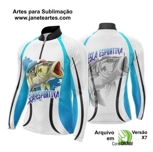 Arte Vetor Camisa Pesca Esportiva