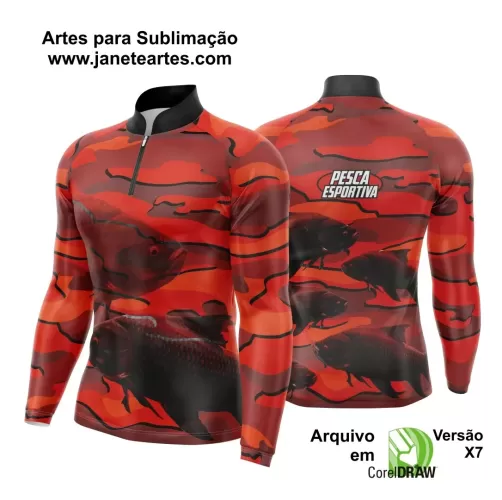 Arte Vetor Camisa Pesca Esportiva