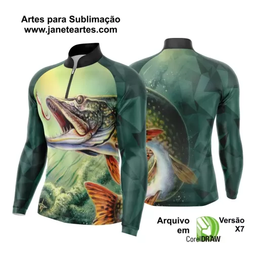 Arte Vetor Camisa Pesca Esportiva