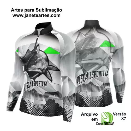 Arte Vetor Camisa Pesca Esportiva