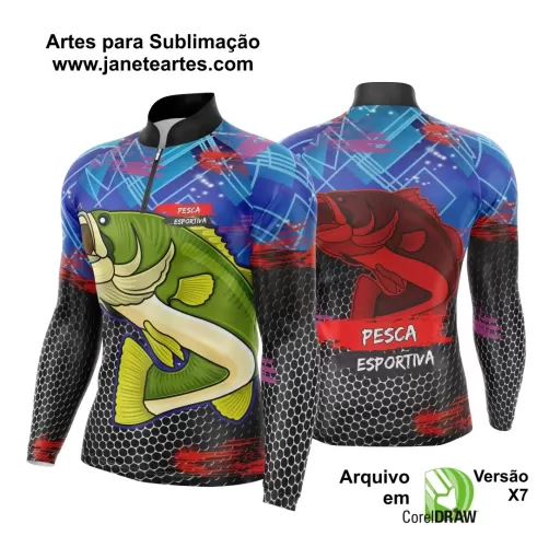 Arte Vetor Camisa Pesca Esportiva